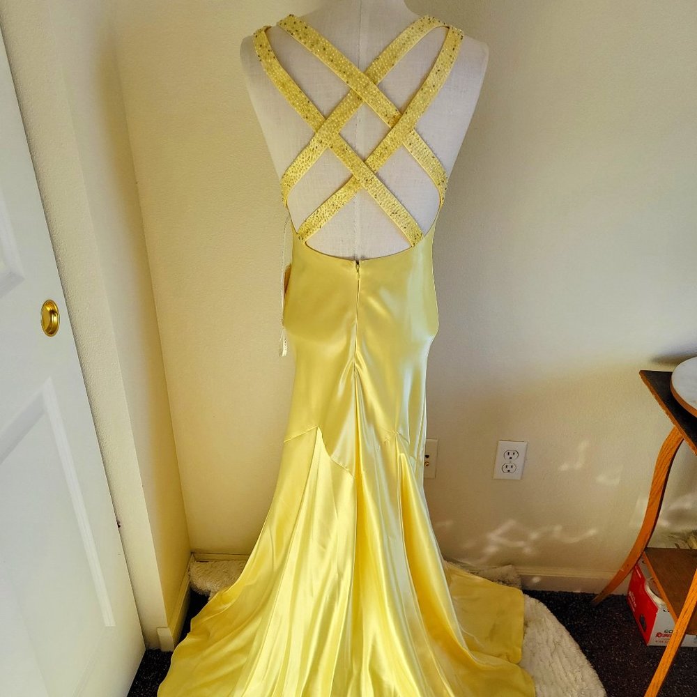 Elegant Yellow Evening Gown